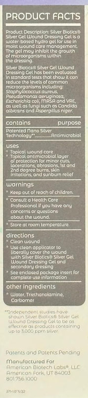 Silver Gel Wound Dressing Gel