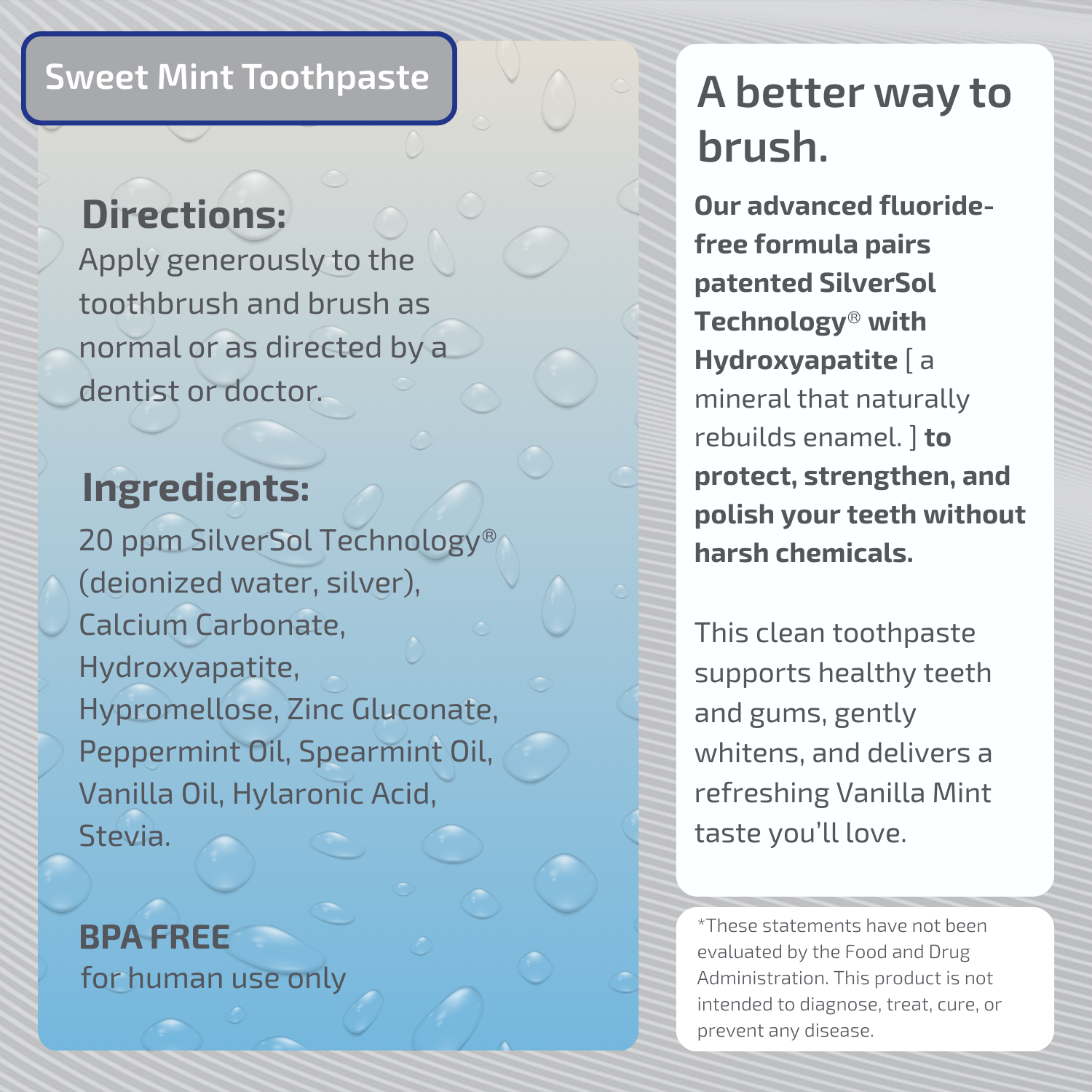 Fluoride-Free Hydroxyapatite Sweet Mint Toothpaste